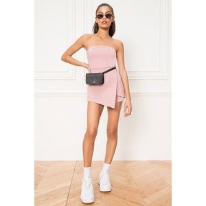 superdown Avery Strapless Romper in Blush